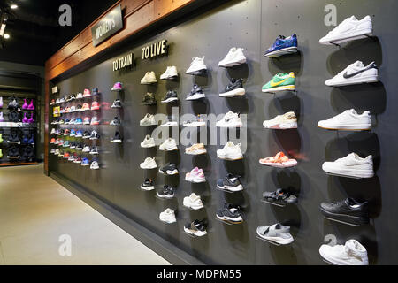 BUSAN SOUTH KOREA CIRCA MAY 2017 footwear on display at Nike store Stock Photo Alamy