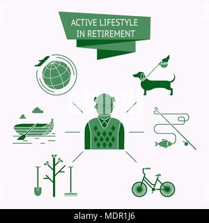 Active lifestyle icon set Stock Vector