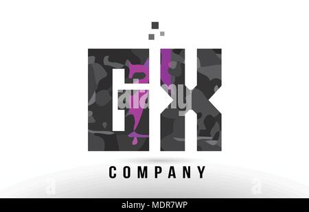 GX G X Dots Letter Logo with Purple Pink Magenta Bubbles Texture Vector ...