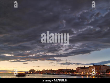 sunset on seascape in Croatia Stock Photo