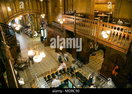 Bucharest, Romania; Caru cu Bere (The Beer Cart) Restaurant Stock Photo