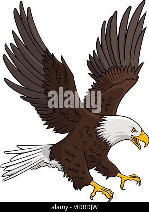 Bald Eagle isolated on white. This vector illustration can be used as a print on T-shirts, tattoo element or other uses Stock Vector