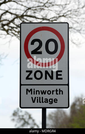 20 Zone sign, England, United Kingdom Stock Photo - Alamy