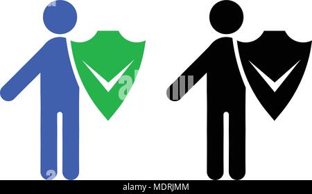 Protection of human.. Vector icon Flat style Stock Vector