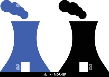Factory flat icon. Vector icon. Flat style Stock Vector