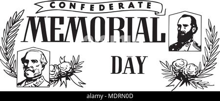 Confederate Memorial Day - Retro Clipart Banner Stock Vector