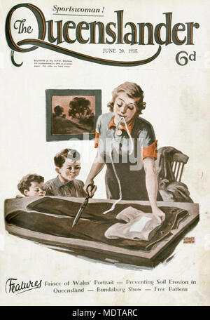 Illustrated front cover from The Queenslander June 20, 1935. Location: Queensland, Australia Stock Photo