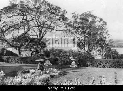 Garden and view from the front of Montpelier, Bowen Hills,. Stock Photo