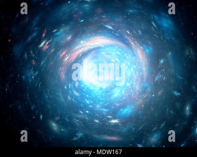 Colorful vibrant galaxy in space, computer generated abstract background, 3D rendering