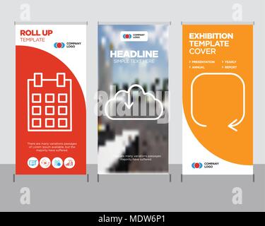 Update arrow modern business roll up banner design template, Download from the cloud creative poster stand or brochure concept, Calendar with day 5 co Stock Vector