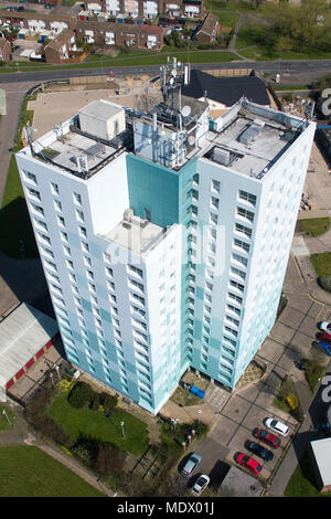 residential social housing tower block Stock Photo