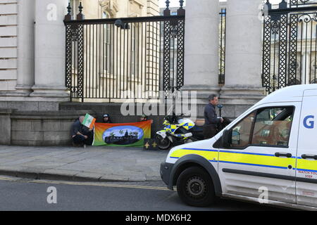 Dublin, Ireland. 20th April 2018. Ireland: People gather outside goverment buildings in Dublin to smoke cannabis on Iternational Marijuana Day Credit: john Rooney/Alamy Live News Stock Photo