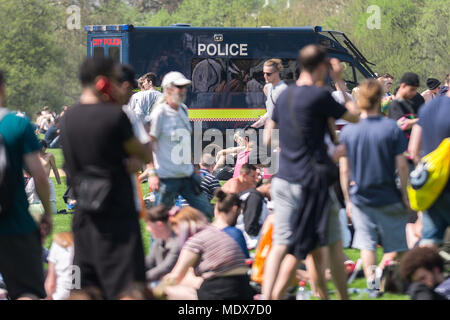 London, UK. 20th April, 2018. Annual 420 Pro-Cannabis Rally in Hyde Park. Credit: Guy Corbishley/Alamy Live News Stock Photo
