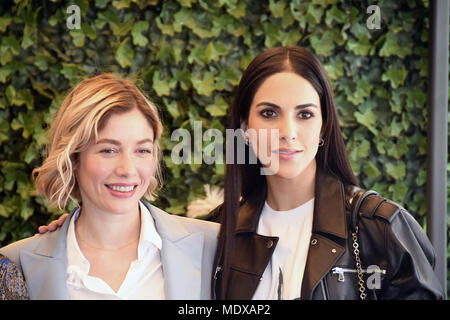 Rome Italy 20 April 2018 Hotel Bernini Bristol- Photocall film presentation TU MI NASCONDI QUALCOSA, Rocío Muñoz Morales and Sarah Felberbaum Credit: Giuseppe Andidero/Alamy Live News Stock Photo