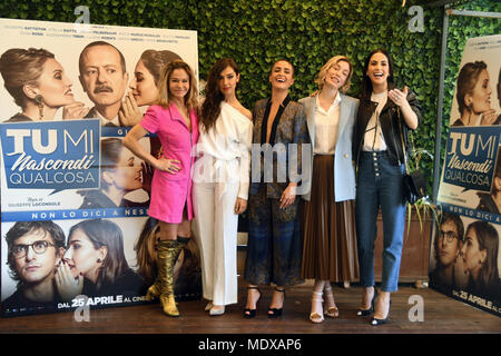 Rome Italy 20 April 2018 Hotel Bernini Bristol- Photocall film presentation TU MI NASCONDI QUALCOSA, the female cast Credit: Giuseppe Andidero/Alamy Live News Stock Photo