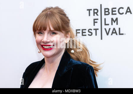 New York, USA, 20 April 2018. Actor Bryce Dallas Howard attends the premiere of National Geographic's 'Genius: Picasso' at the Tribeca Film Festival in New York city.  Photo by Enrique Shore/ Alamy Live News Credit: Enrique Shore/Alamy Live News Stock Photo