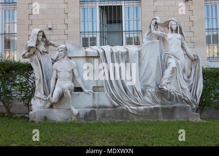 Paris, 101 avenue de la république, lycee Voltaire, court of honour, Stock Photo