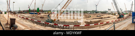 panorama photo of the biggest sea lock in the world, IJmuiden Netherlands Stock Photo