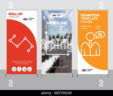 User data speech modern business roll up banner design template, Data analytics descending creative poster stand or brochure concept, Nodes connection Stock Vector