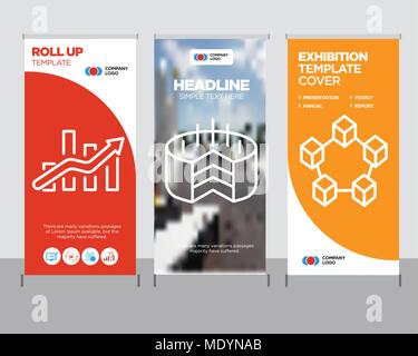 Data interconnected modern business roll up banner design template, Folder Connected Circuit creative poster stand or brochure concept, Bars chart cov Stock Vector