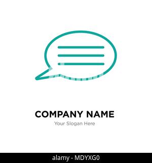 Speech bubble with text lines company logo design template, Business corporate vector icon Stock Vector