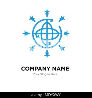 Disco ball company logo design template, Business corporate vector icon Stock Vector