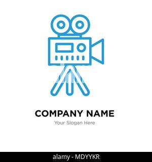 Video camera company logo design template, Business corporate vector icon Stock Vector