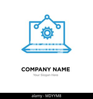 Laptop Analysis company logo design template, Business corporate vector icon Stock Vector
