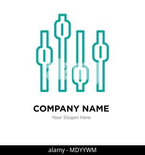 Box plot chart company logo design template, Business corporate vector icon Stock Vector