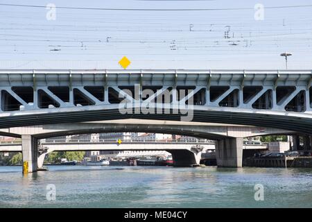 France, Lyon, Quays of the Saône River, Pont Kitchener Marchand, Stock Photo
