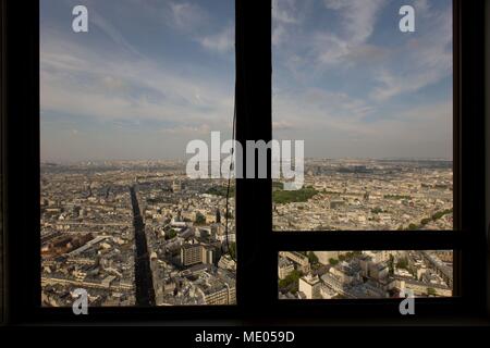 Aerial view of Paris from the 56th floor of the Tour Montparnasse, 6th ...