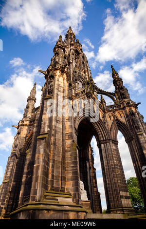 Victorian Gothic monument to Scottish author Sir Walter Scott in Princes Street Gardens, Edinburgh, Scotland, UK Stock Photo