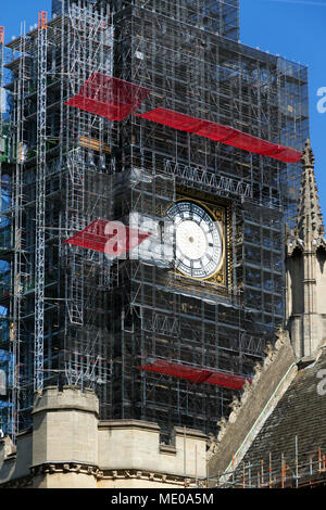 London's Big Ben heavily under restoration Stock Photo