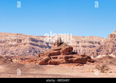 the spiral hill is one of many unique sandstone landforms at Timna Park in southern Israel Stock Photo