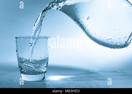 Pour water from a pitcher into a glass Stock Photo - Alamy