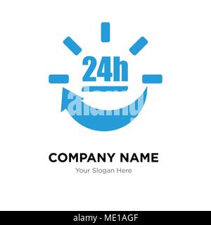 24 hours delivery company logo design template, Business corporate vector icon Stock Vector