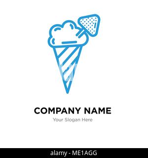 Ice cream company logo design template, Business corporate vector icon Stock Vector