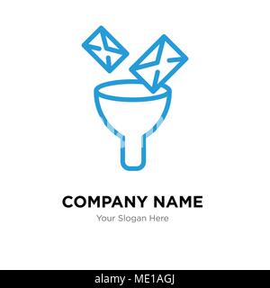 Mail Funneling company logo design template, Business corporate vector icon Stock Vector