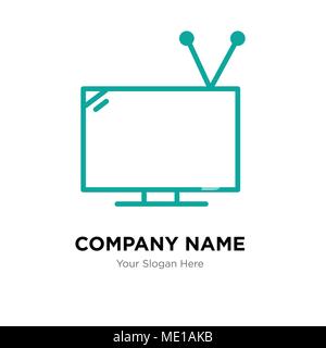 Television with antenna company logo design template, Business corporate vector icon Stock Vector