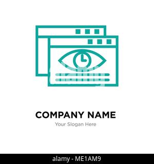 Data viewer company logo design template, Business corporate vector icon Stock Vector