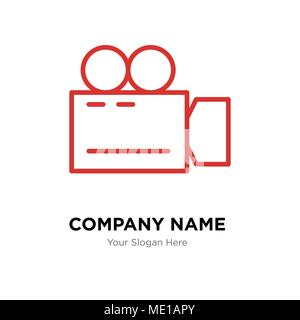 Video camera company logo design template, Business corporate vector icon Stock Vector