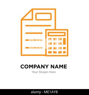 document & calculator company logo design template, Business corporate vector icon Stock Vector