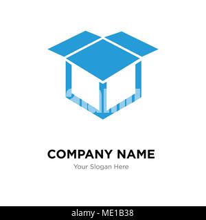Delivery package opened company logo design template, Business corporate vector icon Stock Vector