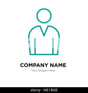 Male avatar company logo design template, Business corporate vector icon Stock Vector