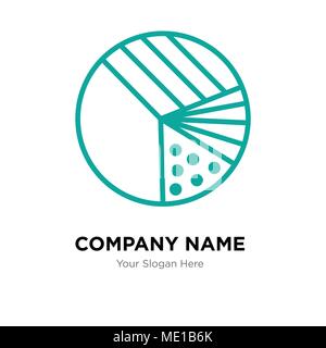 Pie graphic with four areas company logo design template, Business corporate vector icon Stock Vector