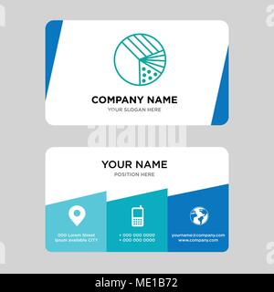 Pie graphic with four areas business card design template, Visiting for your company, Modern Creative and Clean identity Card Vector Illustration Stock Vector