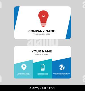 bulb business card design template, Visiting for your company, Modern Creative and Clean identity Card Vector Illustration Stock Vector