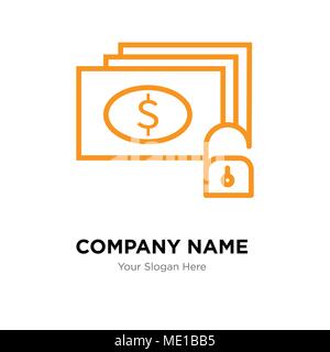 money and key company logo design template, Business corporate vector icon Stock Vector