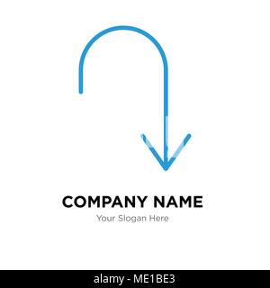 Arrow pointing to down company logo design template, Business corporate vector icon Stock Vector