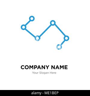 Nodes connections interface company logo design template, Business corporate vector icon Stock Vector